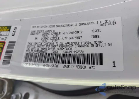 2024 Toyota Tacoma Sr5 z USA, uszkodzony, nr VIN 3TYLB5JN4RT009863